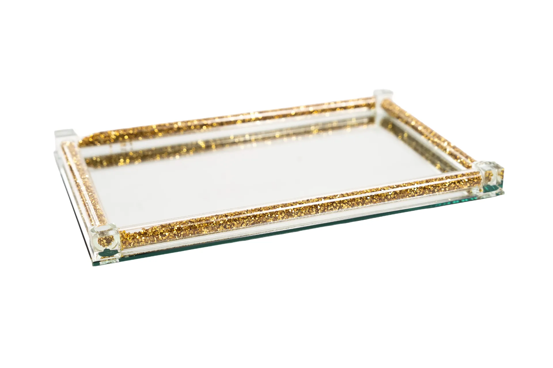plateau miroir, doré