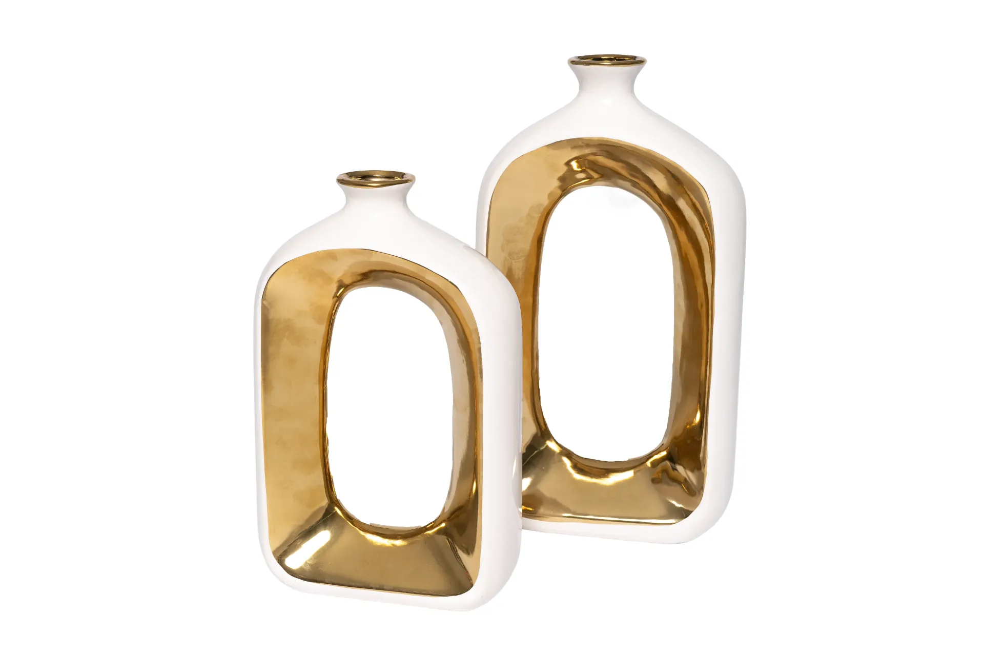 vase blanc et doré
