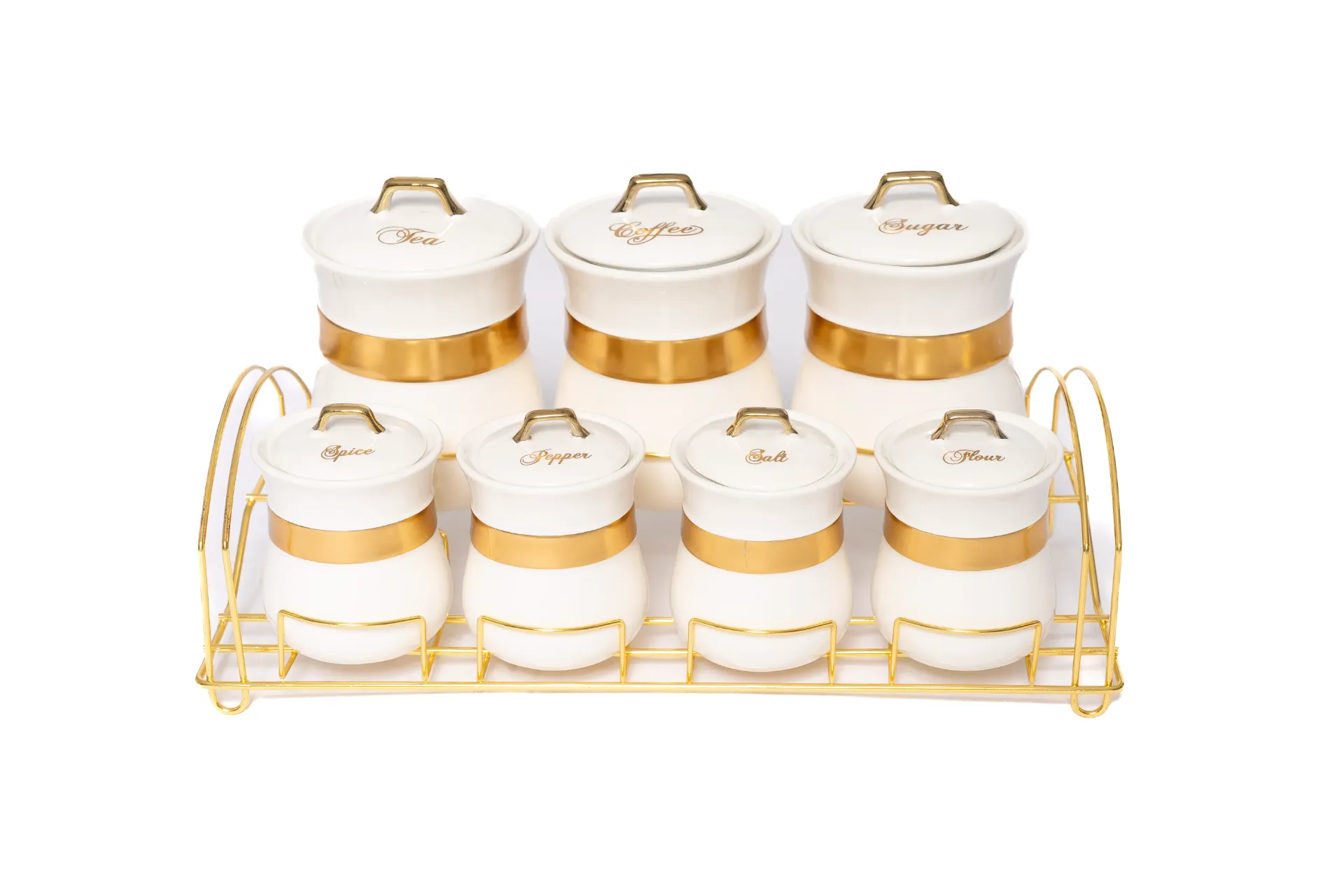 ensemble blanc de pots à épices 059